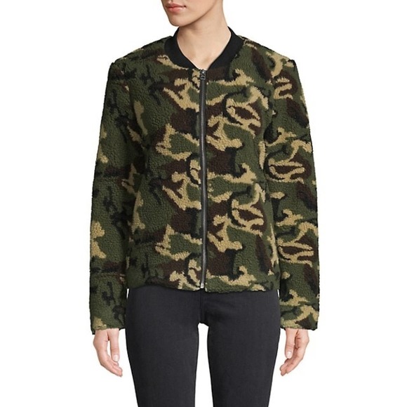 NWOT Sanctuary Camo Sherpa Bomber Jacket